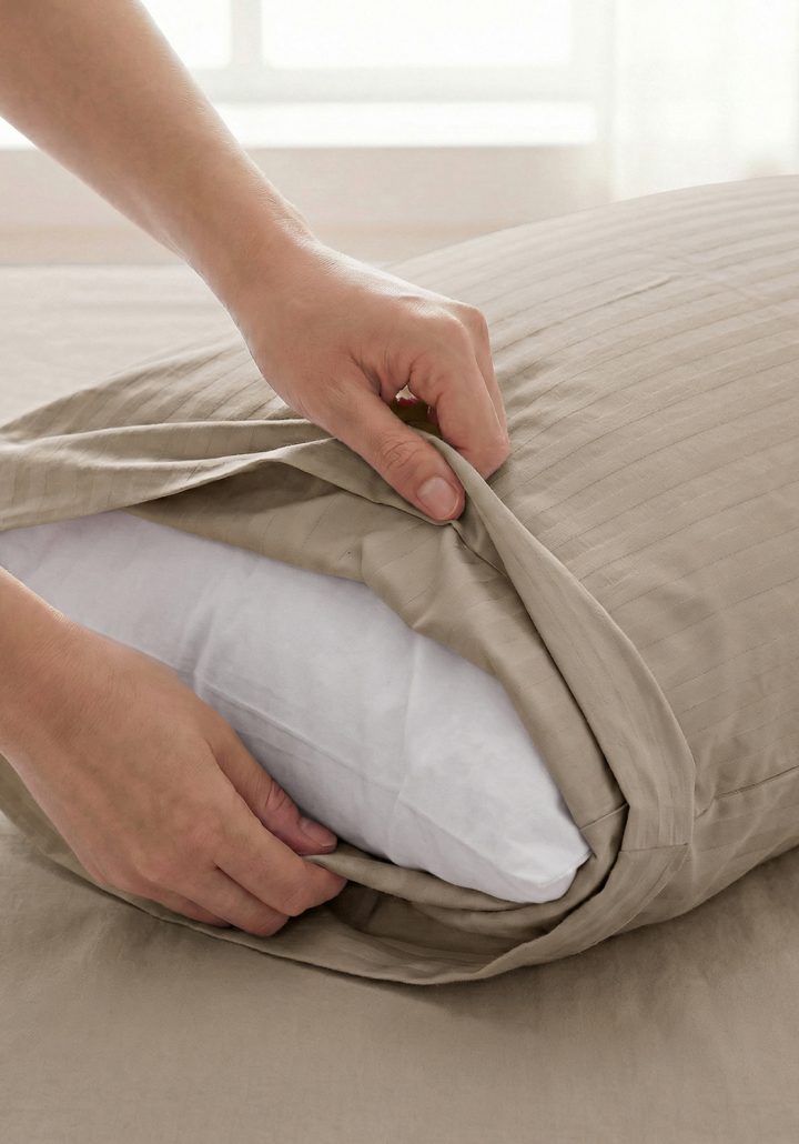 ARIA PILLOW CASE BEIGE- SATIN COTTON 400TC