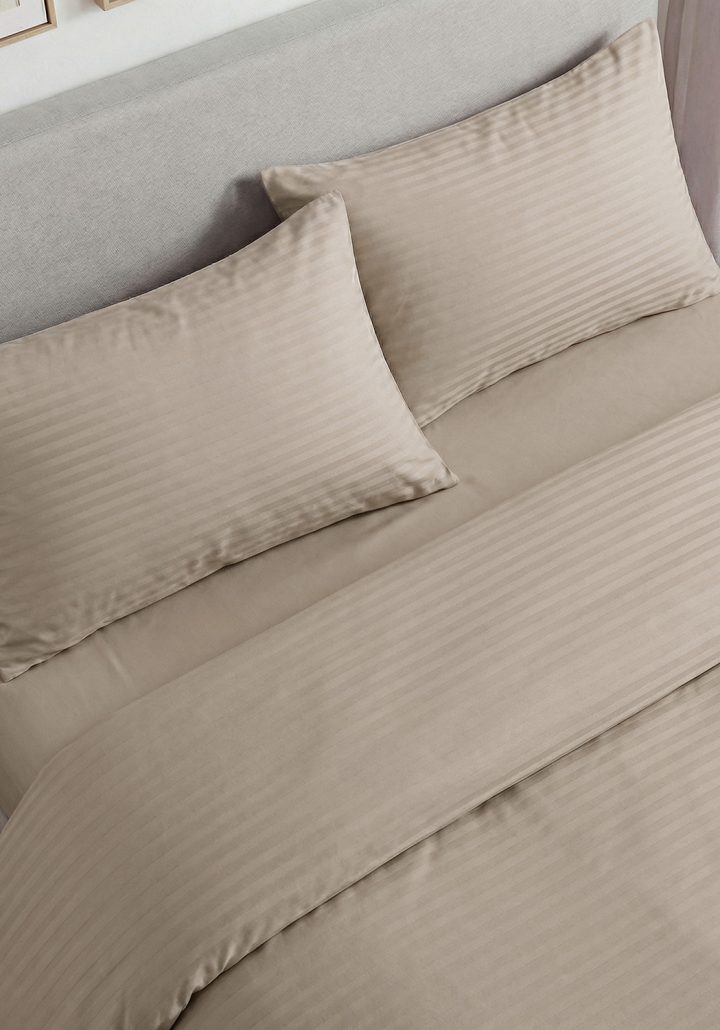 ARIA DUVET COVER BEIGE- SATIN COTTON 400TC
