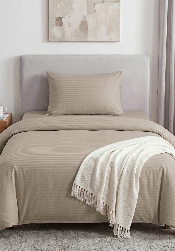 ARIA SHEET SET BEIGE- SATIN COTTON 400TC