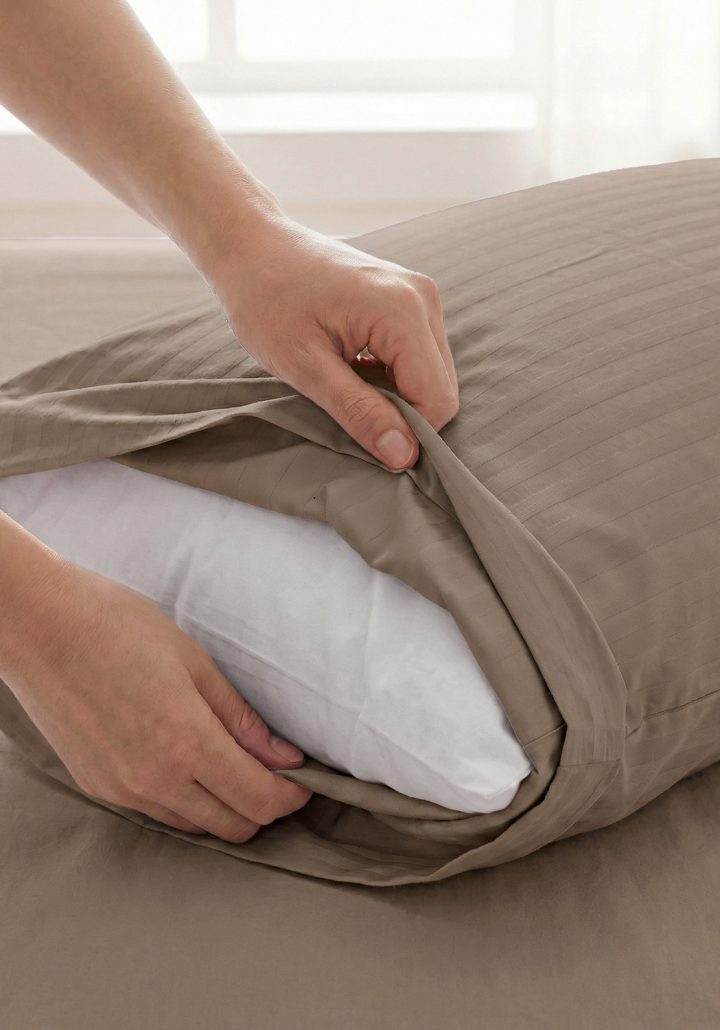 ARIA PILLOW CASE EARTH BROWN - SATIN COTTON 400TC