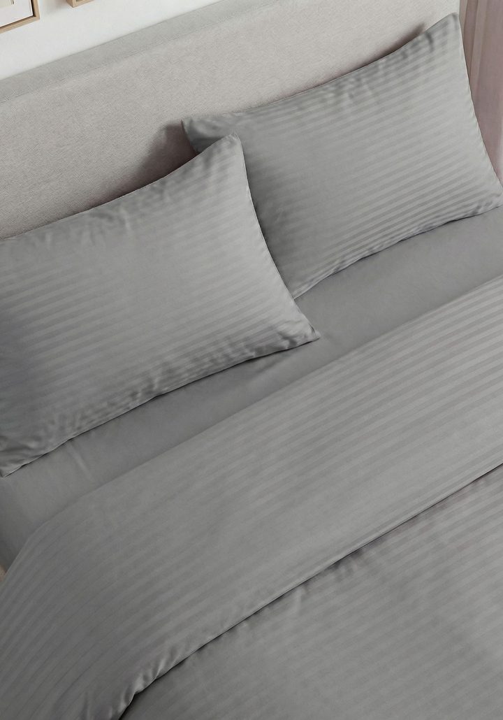 ARIA DUVET COVER GREY- SATIN COTTON 400TC