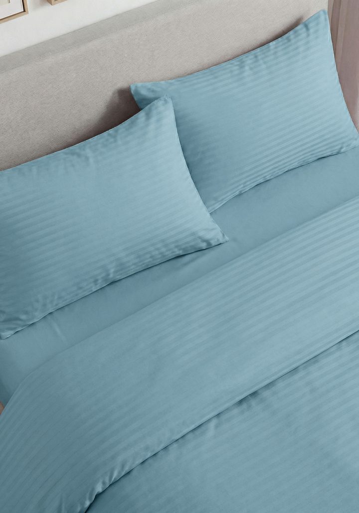 ARIA DUVET COVER MISTY BLUE- SATIN COTTON 400TC