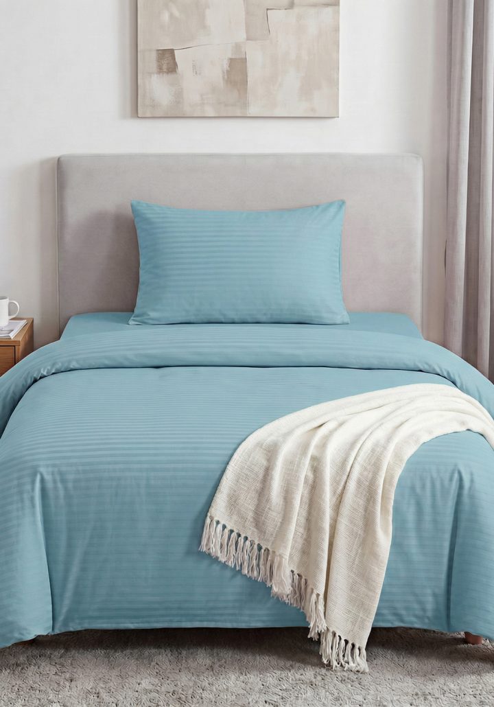 ARIA SHEET SET MISTY BLUE- SATIN COTTON 400TC