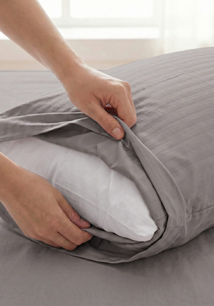 ARIA PILLOW CASE WARM GREY- SATIN COTTON 400TC