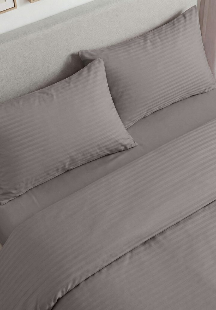 ARIA DUVET COVER WARM GREY- SATIN COTTON 400TC