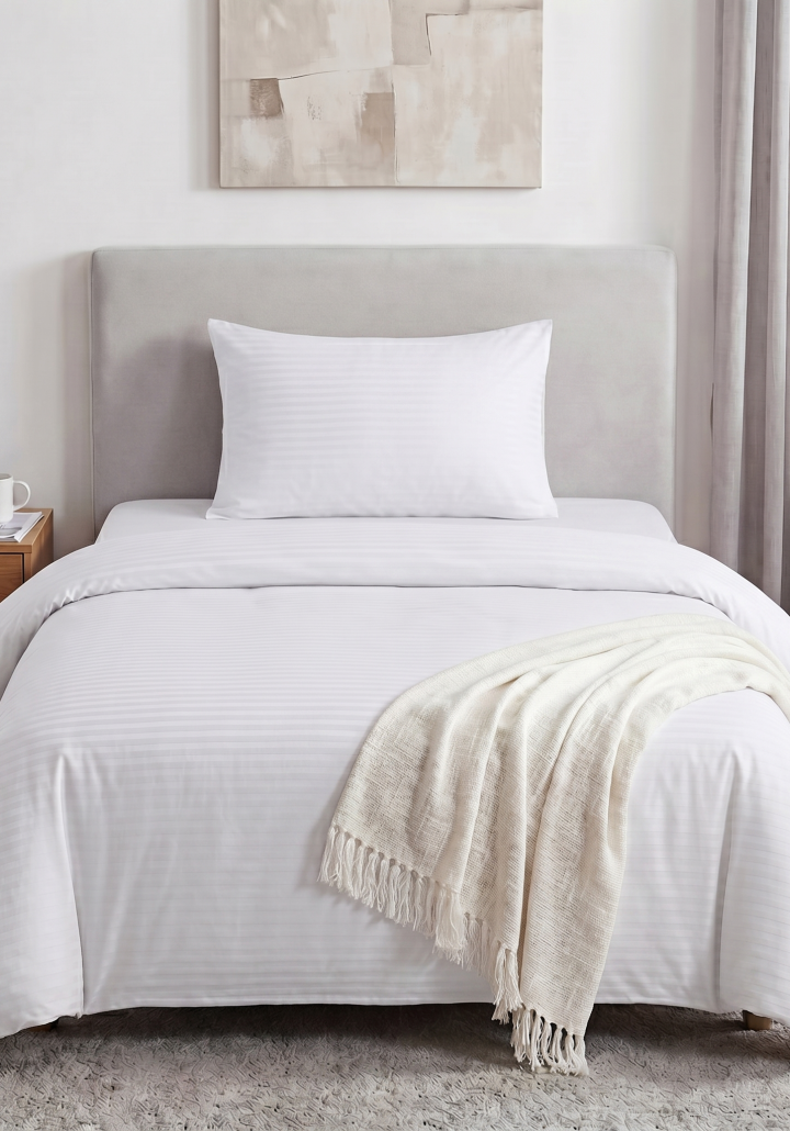 ARIA SHEET SET WHITE- SATIN COTTON 400TC