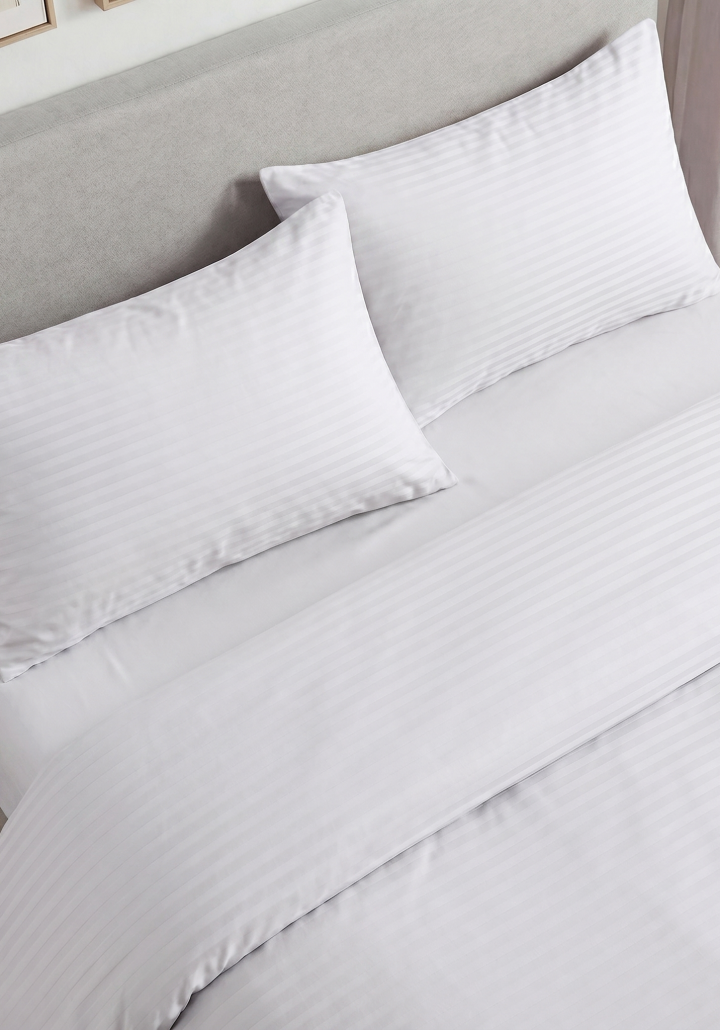 ARIA DUVET COVER WHITE- SATIN COTTON 400TC