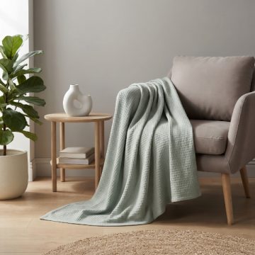 CARLTON WAFFLE BLANKET/COVER 60% COTTON